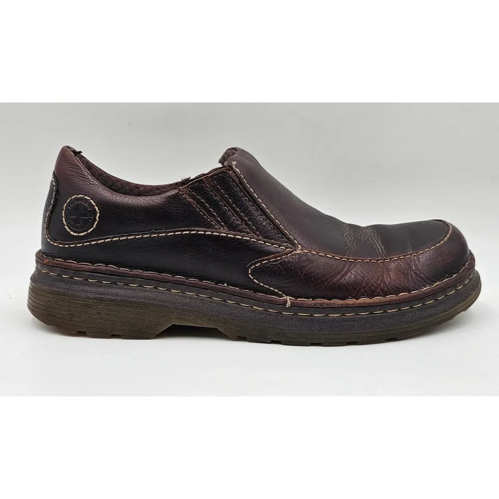 Dr. Martens Neil Brown Leather Slip On Loafers Mens 8 Womens 9 Moc Toe